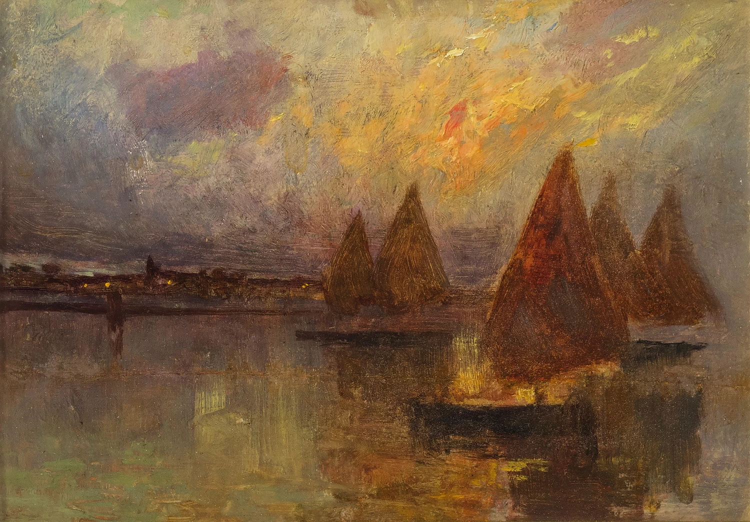 Vele a Chioggia al tramonto